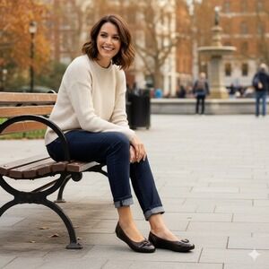 Life‎ Stride Nero Buckle Flats Women 10M Brown Round Toe Comfort Support Flex